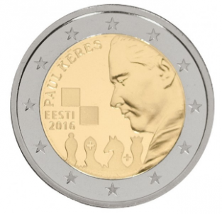 2 EURO 2016 Paul Keres UNC Estland